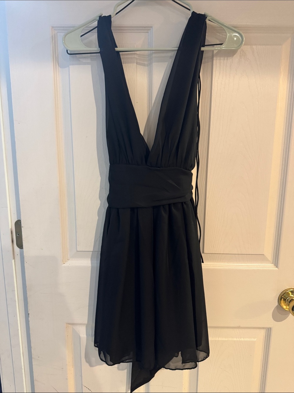 Lucy in the Sky Black Deep V-Back Mini Dress